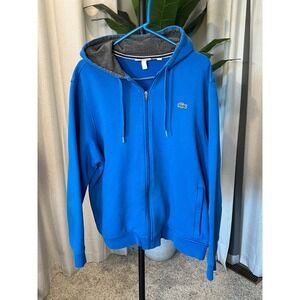 Lacoste Sport Mens Royal Blue Full Zip Hoodie Sweatshirt Embroidered Logo XXL
